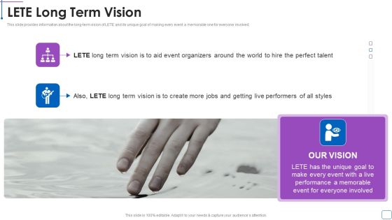 LETE Venture Funding Pitch Deck LETE Long Term Vision Guidelines PDF