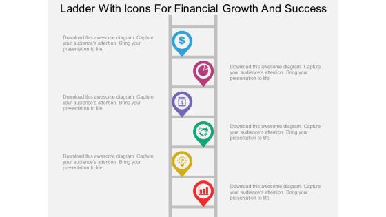 Ladder With Icons For Financial Growth And Success Powerpoint Template Ladder With Icons For Financial Growth And Success Powerpoint Template