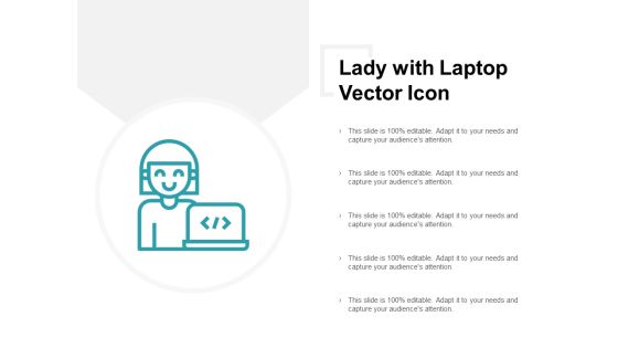 Lady With Laptop Vector Icon Ppt PowerPoint Presentation Icon Visual Aids