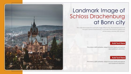 Landmark Image Of Schloss Drachenburg At Bonn City PowerPoint Presentation PPT Template PDF