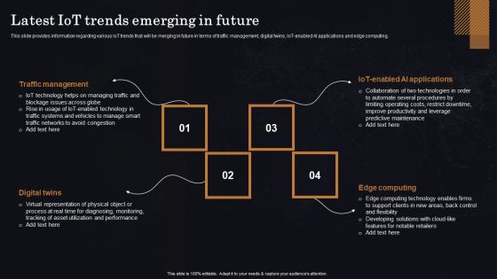 Latest Iot Trends Emerging In Future Ppt Icon PDF
