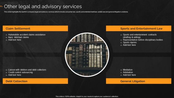 Law And Enforcement Company Profile Other Legal And Advisory Services Summary PDF