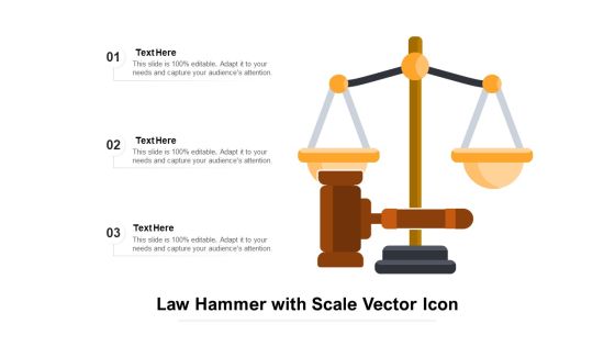 Law Hammer With Scale Vector Icon Ppt PowerPoint Presentation Gallery Layouts PDF