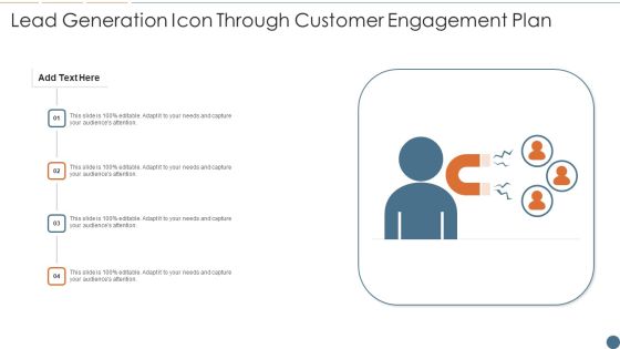 Lead Generation Icon Through Customer Engagement Plan Slides PDF Lead Generation Icon Through Customer Engagement Plan Slides PDF