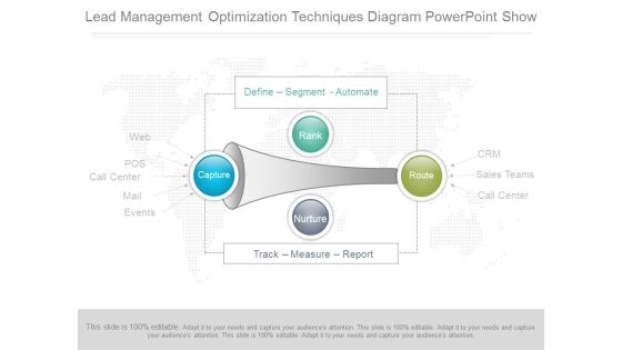 Lead Management Optimization Techniques Diagram Powerpoint Show Lead Management Optimization Techniques Diagram Powerpoint Show