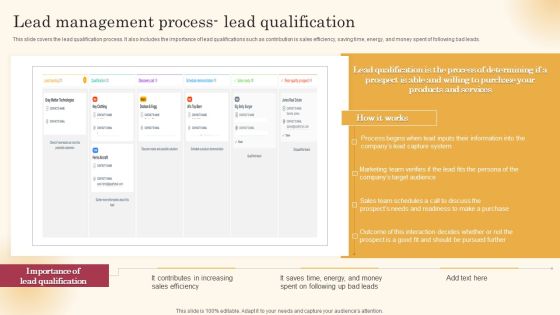 Lead Management Process Lead Qualification Improving Lead Generation Process Infographics PDF Lead Management Process Lead Qualification Improving Lead Generation Process Infographics PDF