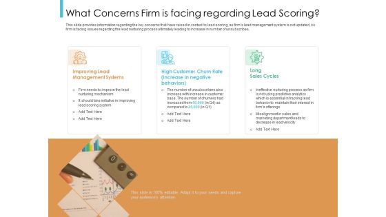Lead Scoring Model What Concerns Firm Is Facing Regarding Lead Scoring Ppt Summary Demonstration PDF Lead Scoring Model What Concerns Firm Is Facing Regarding Lead Scoring Ppt Summary Demonstration PDF