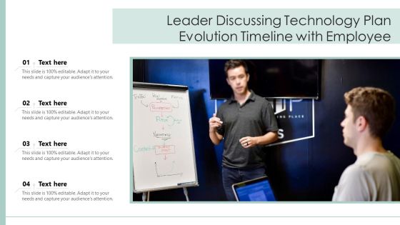 Leader Discussing Technology Plan Evolution Timeline With Employee Ppt Styles Layouts PDF Leader Discussing Technology Plan Evolution Timeline With Employee Ppt Styles Layouts PDF