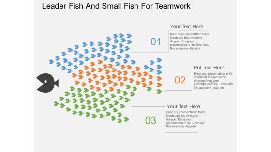 Leader Fish And Small Fish For Teamwork Powerpoint Template Leader Fish And Small Fish For Teamwork Powerpoint Template