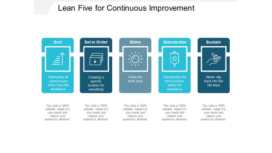 Lean Five For Continuous Improvement Ppt PowerPoint Presentation Outline Example File