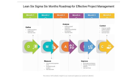 Lean Six Sigma Six Months Roadmap For Effective Project Management Diagrams Lean Six Sigma Six Months Roadmap For Effective Project Management Diagrams
