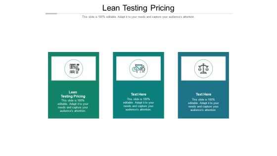 Lean Testing Pricing Ppt PowerPoint Presentation Gallery Ideas Cpb Pdf