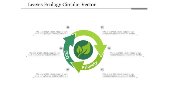 Leaves Ecology Circular Vector Ppt Powerpoint Presentation Infographics Guidelines