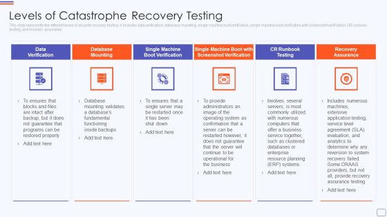 Levels Of Catastrophe Recovery Testing Graphics PDF Levels Of Catastrophe Recovery Testing Graphics PDF