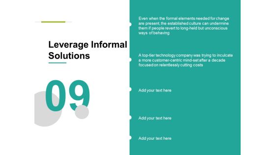 Leverage Informal Solutions Ppt PowerPoint Presentation Ideas Graphics Tutorials Leverage Informal Solutions Ppt PowerPoint Presentation Ideas Graphics Tutorials