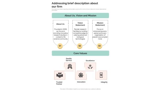 Life Science Research Proposal Addressing Brief Description One Pager Sample Example Document Life Science Research Proposal Addressing Brief Description One Pager Sample Example Document