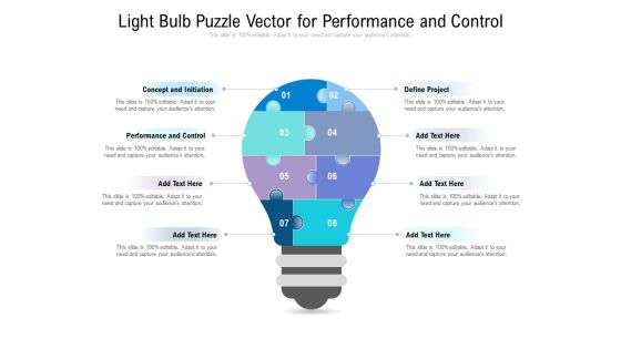 Light Bulb Puzzle Vector For Performance And Control Ppt PowerPoint Presentation Infographics Examples