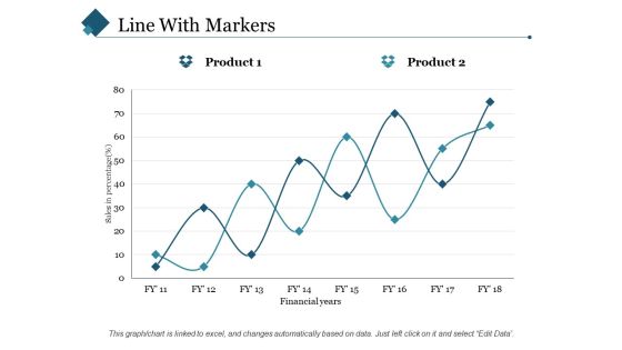 Line With Markers Ppt PowerPoint Presentation Styles Slide Portrait