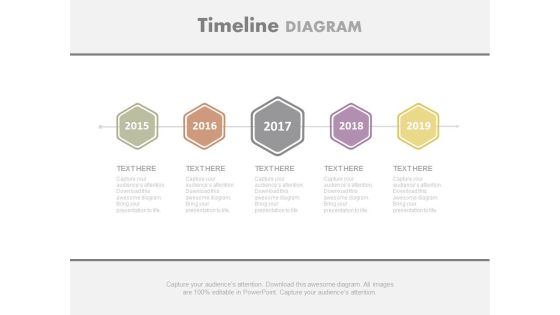 Linear Hexagons Years Based Timeline Powerpoint Slides Linear Hexagons Years Based Timeline Powerpoint Slides
