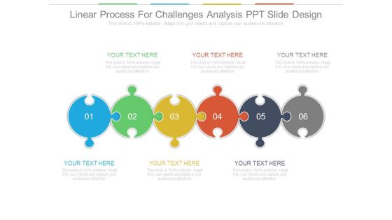 Linear Process For Challenges Analysis Ppt Slide Design