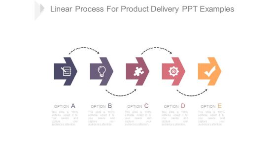Linear Process For Product Delivery Ppt Examples Linear Process For Product Delivery Ppt Examples