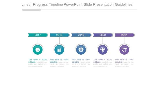 Linear Progress Timeline Powerpoint Slide Presentation Guidelines