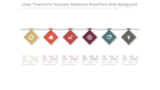 Linear Timeline For Company Milestones Powerpoint Slide Background Linear Timeline For Company Milestones Powerpoint Slide Background