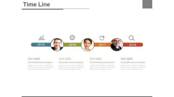 Linear Timeline For Management Functions Powerpoint Slides