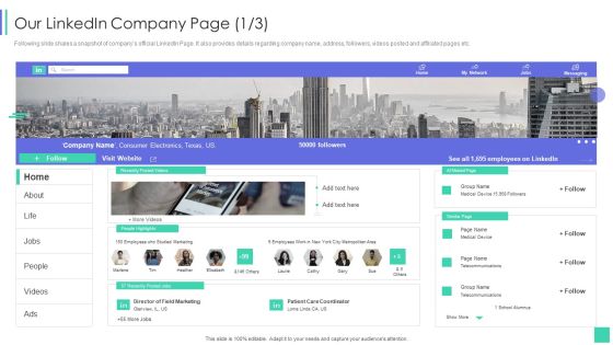 Linkedin Marketing For New Ventures Our Linkedin Company Page Template PDF Linkedin Marketing For New Ventures Our Linkedin Company Page Template PDF
