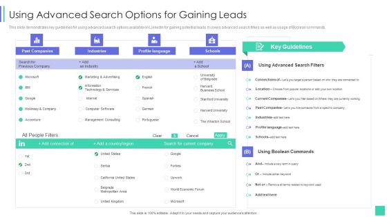 Linkedin Marketing For New Ventures Using Advanced Search Options For Gaining Leads Summary PDF Linkedin Marketing For New Ventures Using Advanced Search Options For Gaining Leads Summary PDF
