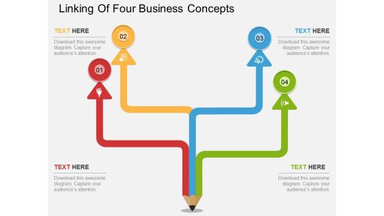 Linking Of Four Business Concepts Powerpoint Template