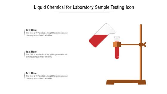 Liquid Chemical For Laboratory Sample Testing Icon Ppt PowerPoint Presentation Styles Diagrams PDF