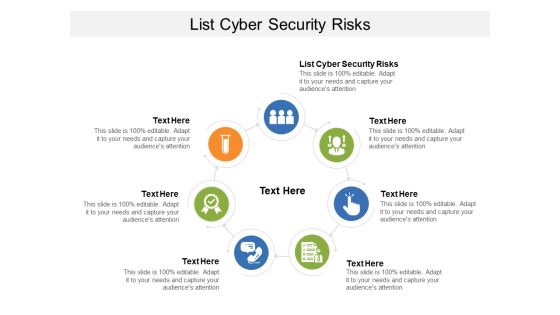 List Cyber Security Risks Ppt PowerPoint Presentation File Example File Cpb