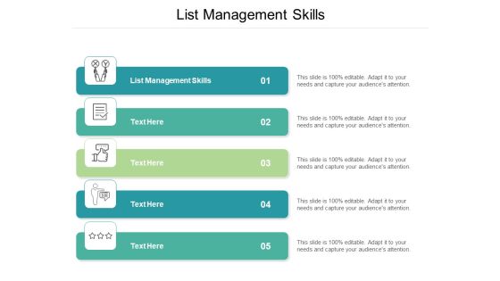 List Management Skills Ppt PowerPoint Presentation Pictures Design Ideas Cpb List Management Skills Ppt PowerPoint Presentation Pictures Design Ideas Cpb