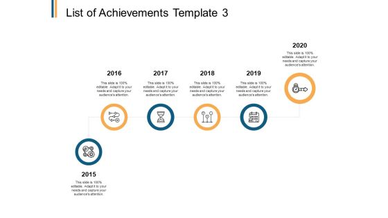 List Of Achievements 2015 To 2020 Ppt PowerPoint Presentation Icon Structure List Of Achievements 2015 To 2020 Ppt PowerPoint Presentation Icon Structure