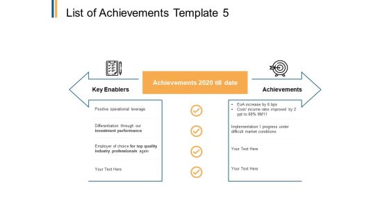 List Of Achievements Enablers Ppt PowerPoint Presentation Layouts Microsoft List Of Achievements Enablers Ppt PowerPoint Presentation Layouts Microsoft