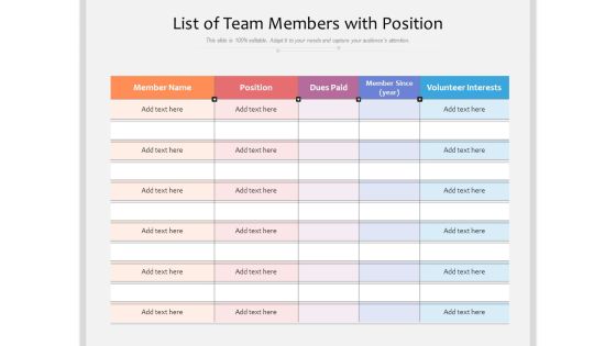 List Of Team Members With Position Ppt PowerPoint Presentation Gallery Graphics Design PDF List Of Team Members With Position Ppt PowerPoint Presentation Gallery Graphics Design PDF
