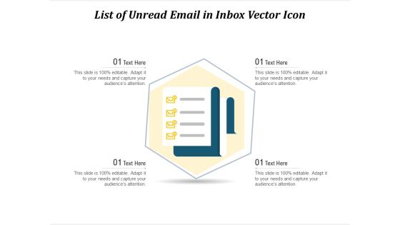 List Of Unread Email In Inbox Vector Icon Ppt PowerPoint Presentation Gallery Rules PDF