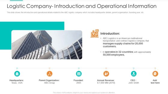 Logistic Company Introduction And Operational Information Download PDF