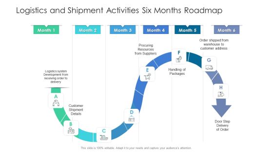 Logistics And Shipment Activities Six Months Roadmap Inspiration Logistics And Shipment Activities Six Months Roadmap Inspiration