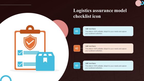 Logistics Assurance Model Checklist Icon Elements PDF Logistics Assurance Model Checklist Icon Elements PDF