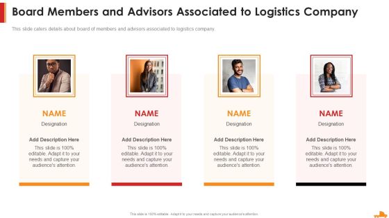 Logistics Company Capital Funding Elevator Board Members And Advisors Associated Guidelines PDF Logistics Company Capital Funding Elevator Board Members And Advisors Associated Guidelines PDF