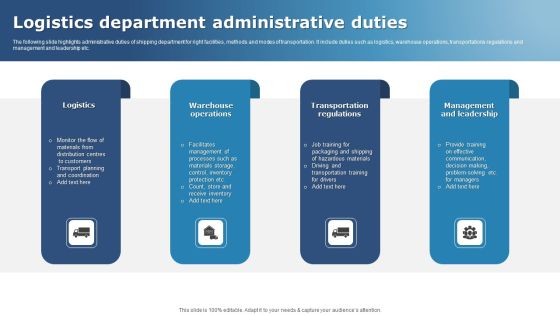 Logistics Department Administrative Duties Pictures PDF Logistics Department Administrative Duties Pictures PDF