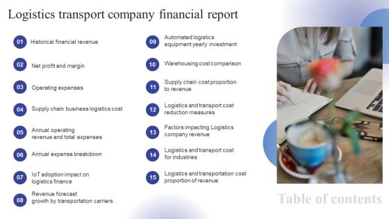 Logistics Transport Company Financial Report Ppt Layouts Layout PDF Logistics Transport Company Financial Report Ppt Layouts Layout PDF