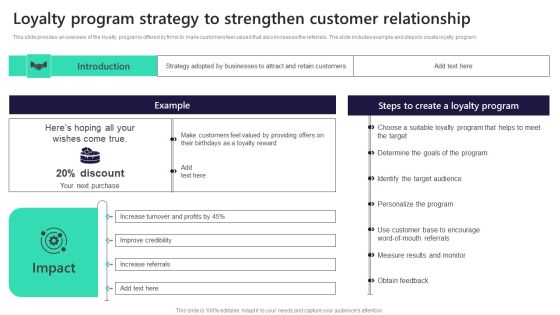 Loyalty Program Strategy To Strengthen Customer Relationship Ideas PDF Loyalty Program Strategy To Strengthen Customer Relationship Ideas PDF