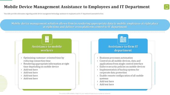 MDM Strategies At Office Mobile Device Management Assistance To Employees And IT Department Portrait PDF MDM Strategies At Office Mobile Device Management Assistance To Employees And IT Department Portrait PDF