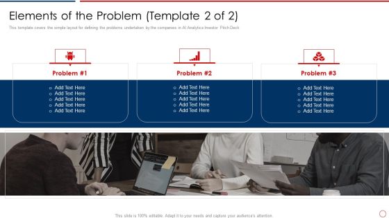 Machine Learning Investor Pitch Deck Elements Of The Problem Ppt Pictures Icons PDF Machine Learning Investor Pitch Deck Elements Of The Problem Ppt Pictures Icons PDF