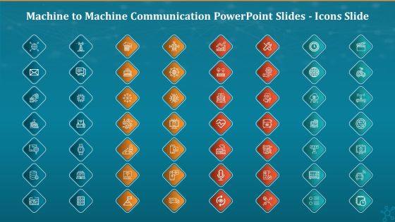 Machine To Machine Communication PowerPoint Slides Icons Slide Diagrams PDF