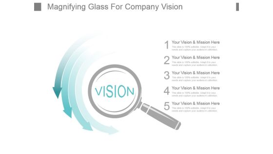 Magnifying Glass For Company Vision Powerpoint Slides Design