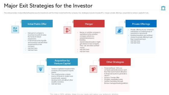 Major Exit Strategies For The Investor Clipart PDF